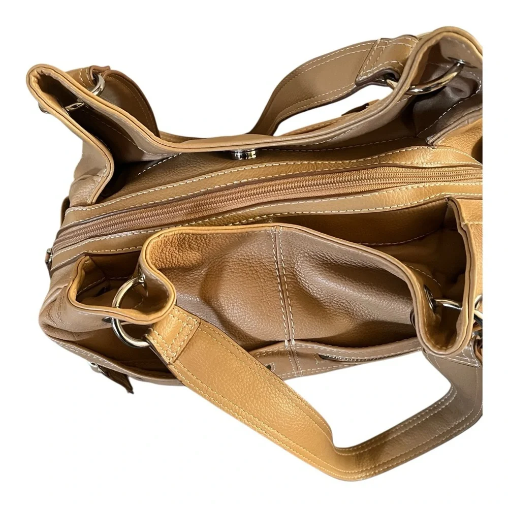 St.Johns Genuine Leather Satchel Double Handle Handbag.